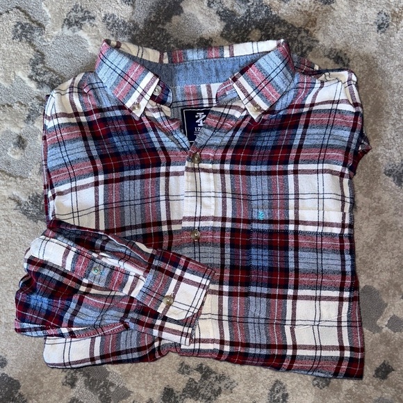 Izod Men's Plaid Button Down Shirt - Red, Blue, White - Picture 1 of 2